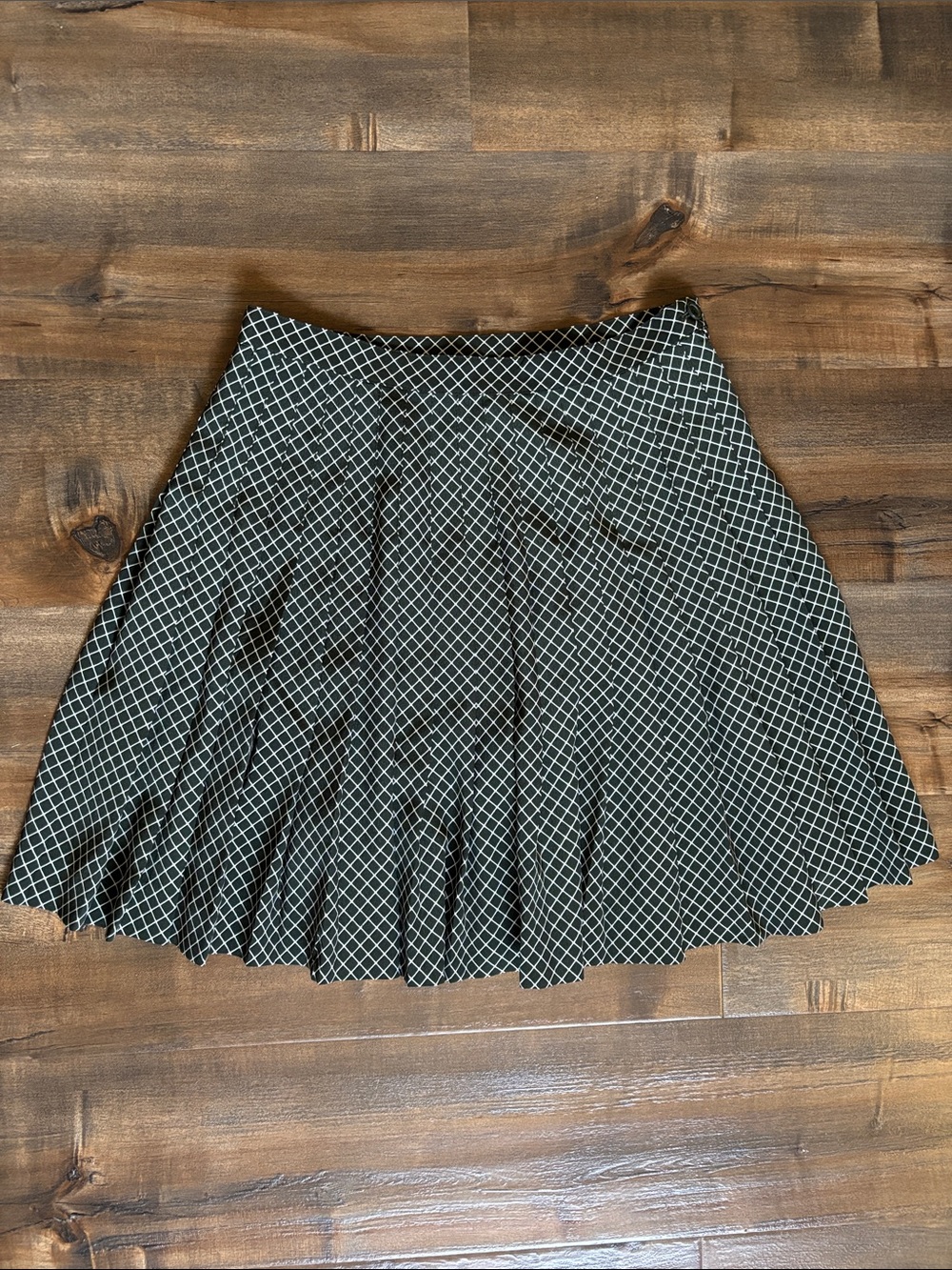 Vintage Express Pleated Green Patterned Skirt Clueless Vibes 90s Old Money